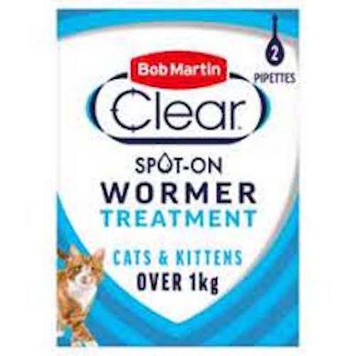 (image for) Bob Martin Clear Spot On Wormer - Cats & Kittens - 2 tubes - Click Image to Close