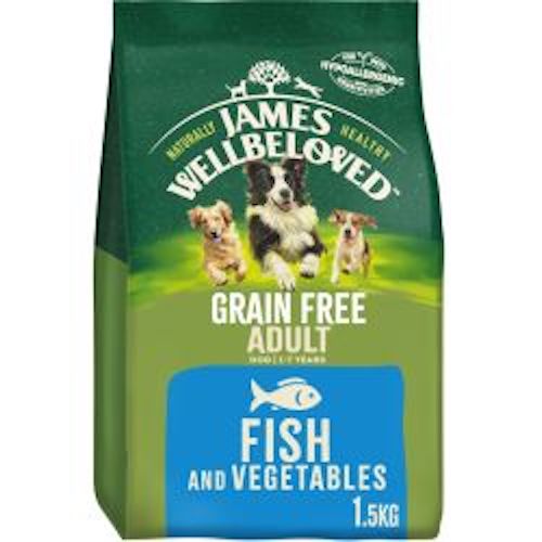 (image for) James Wellbeloved Grain Free Adult Dry Dog Food Fish & Veg 1.5kg